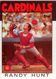 1986 Topps Baseball Cards      218     Randy Hunt